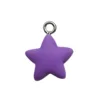 Estrellas esmeriladas de resina morada.