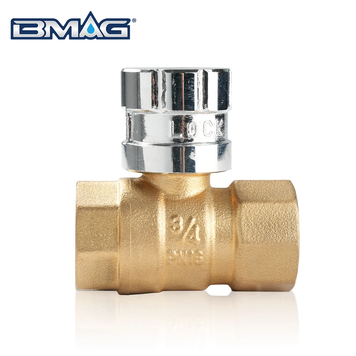 BMAG 1/2" to 2" BSPP BSPT NPT Female Thread CW617N Brass Magnetic Lockable Valve for Water Meter