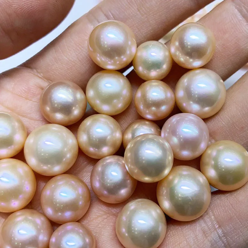 20 PCS newest 9-12mm Round Aa Freshwater with Edison Pearl oysters,Hot pink,Red,Blue,Orange,Yellow,Green,Champagne,Brown,Black,Bulk,Wholesale