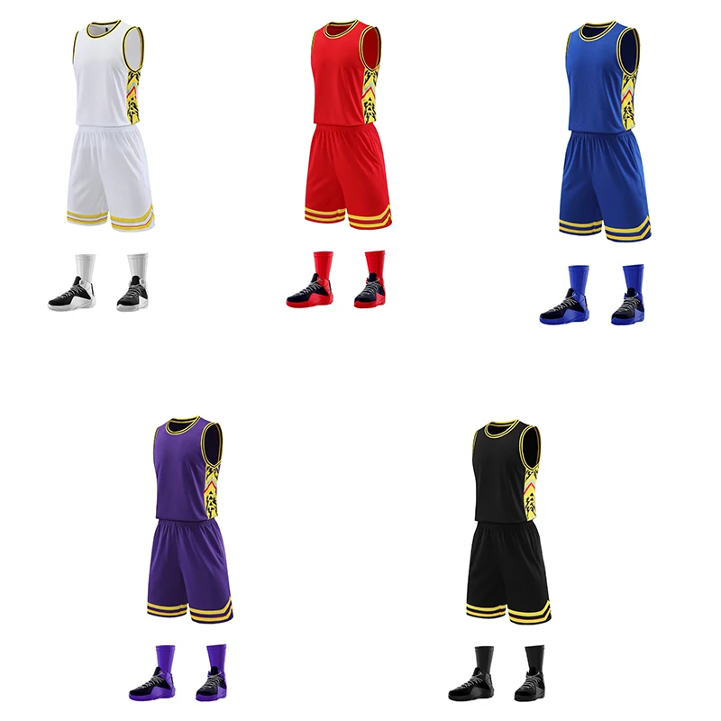 Тайская фиолетовая баскетбольная форма с логотипом на заказ мягкая дышащая майка для мужчин