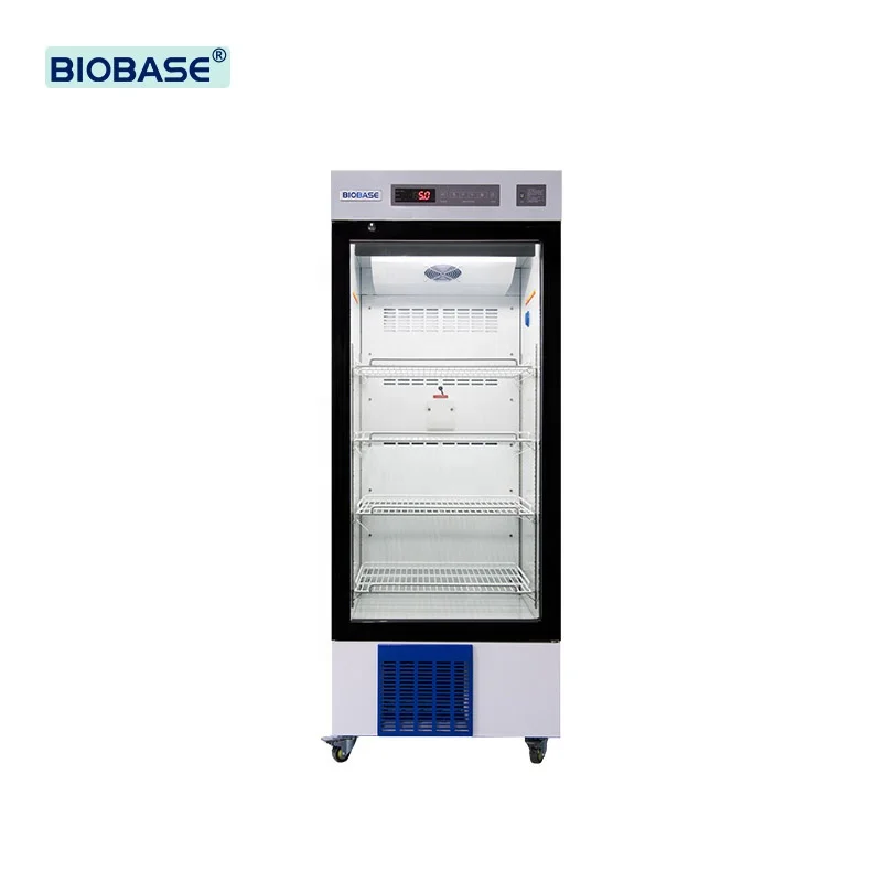 BIOBASE China Laboratory Refrigerator BPR-5V288S Double Layer Transparent Glass Door for Lab and Hospital