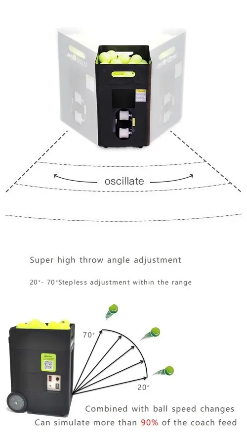 Auto Tennis Ball Feeding Machine Practice  Padel Tennis Ball Machine  For Playing And Training APP And Remote Control manufacture