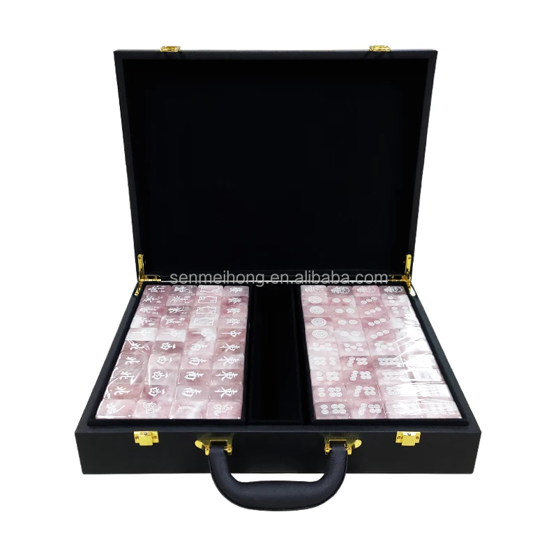 Source Customize jade Mahjong Game Set with Case, Tiles, and