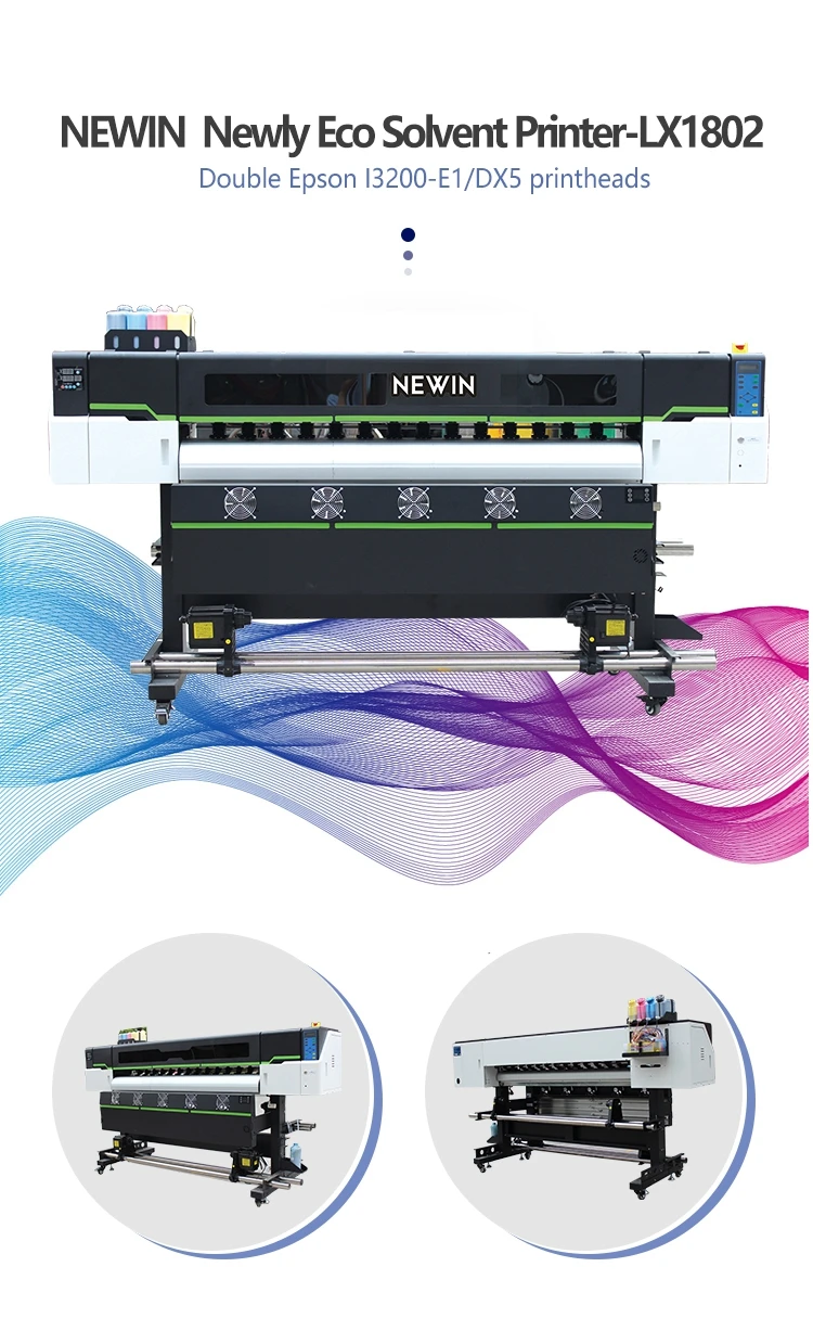 工厂大型宽1.8m 1800毫米生态溶剂打印机白色豪华2打印头i3200横幅生态溶剂广告打印机