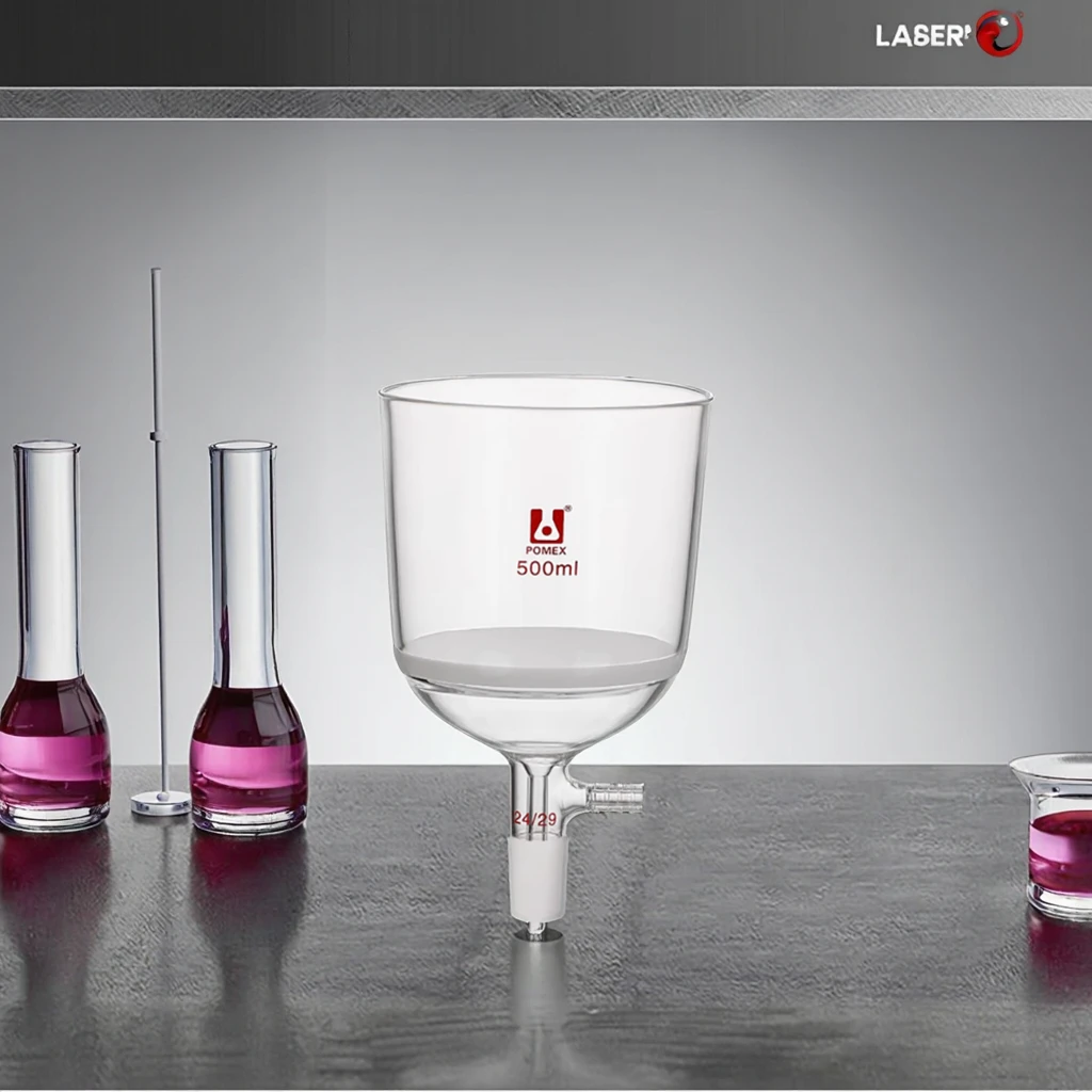 500ml Borosilicate Glass Lab Glassware Buchner Filter Funnel Sintered Funnel with Inner Joint