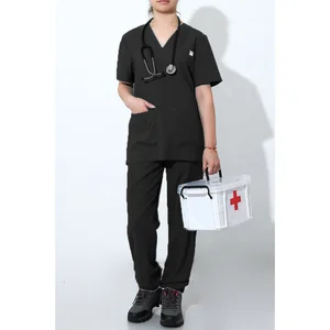 Customized Satin Hospital Scrubs Uniforms for Women Kim Princess Medical Grey Anatomy Clothing with Printed Design Nurse Uniform