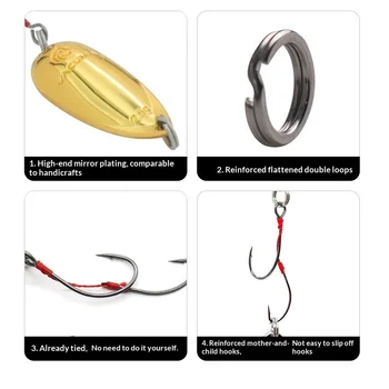 Lexin Stainless Steel Smooth Holographic Cicada Double Hook Micro Lure Spinnerbait for Trout Artificial Hard Bait Vibrating – Hard Lure – view 5