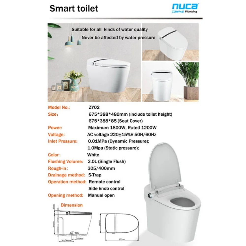 2024 Premium Modern Intelligent Electric Smart Bidet Toilet Floor