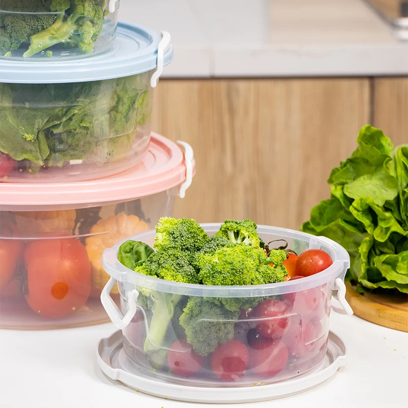 Round Food Container Food Storage Container Set Fridge Storage Box Fridge Organizer Plastic Food Containers with BPA Free
