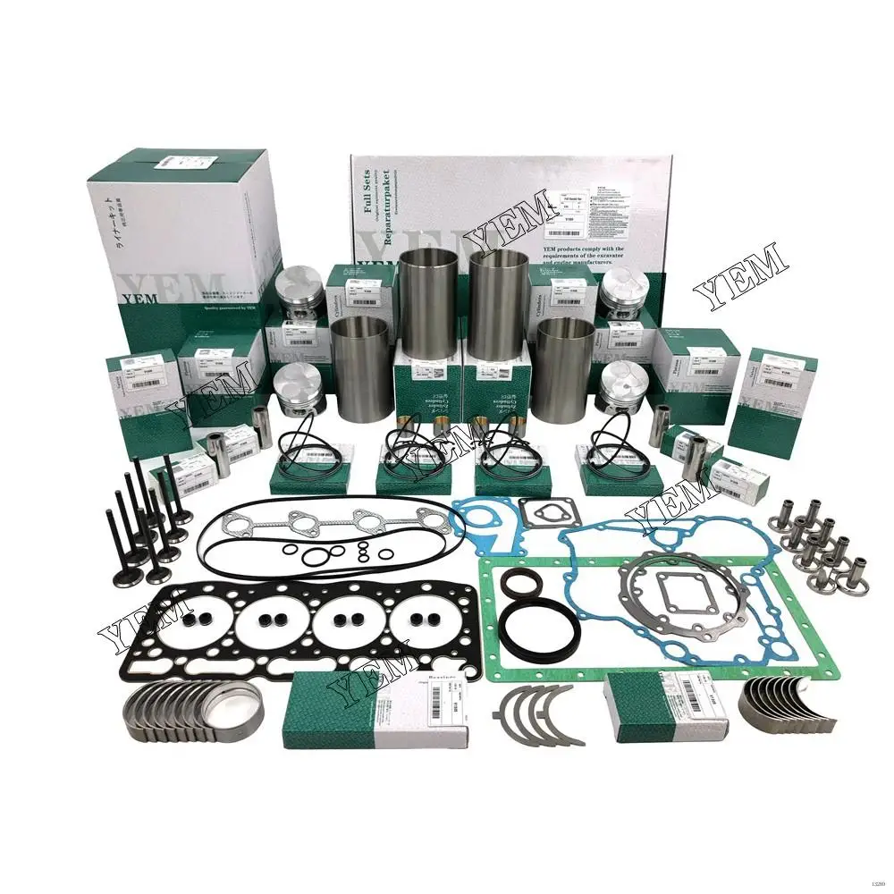 V1305 Repair Kit With Head Gasket Set Cylinder Piston Rings Liner Bearing Valves for Kubota