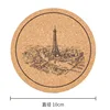 Sous-verre en liège – Tour de ville (diamètre 10 cm, épaisseur 0,5 cm)