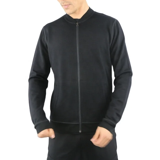 New Fashion Custom Merino Wool Bomber Jackets for Men Long Sleeve Oversized Winter Coat With Lining Yarn Dyed-for Spring