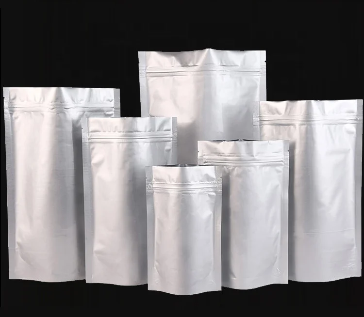 Reusable Mylar Storage Bags Stand up Pouch Mylar Aluminum Foil Bag With Sheets Self-Adhesive Label Stickers for Food