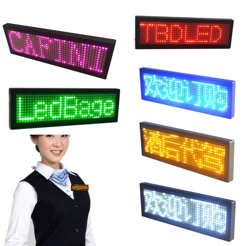 Smart LED Display Tag APP Edit LED Name Plate Scroll Price Tag Magnetic Pin Badge Digital Programmable Flashing LED Name Badge