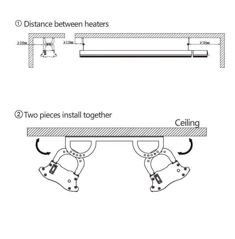 Infrared Radiant Heater, IP44, Ceiling, Wall, 1800w - detail 18
