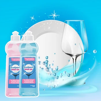 Wholesale Custom Logo Eco Friendly Natural Dishwasher Rinse Aid Rinsing Residue Dishwasher Detergent With Rinse Aid