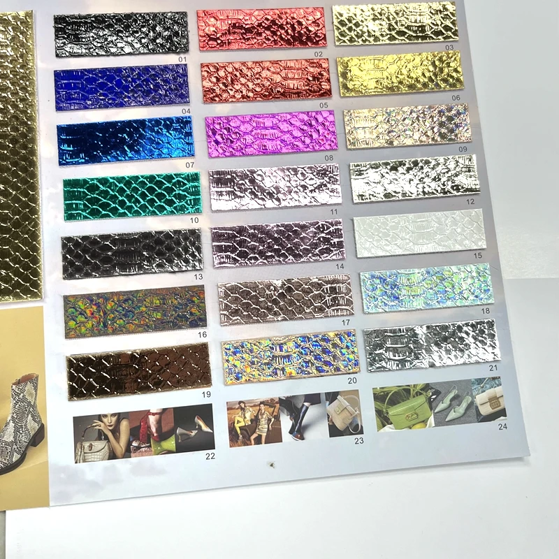 Pu Synthetic Leather with Hologram Snake Skin for Bag Use and Shoes Upholstery