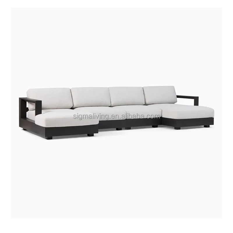 Outdoor aluminum casting patio furniture sofa set modern new modular sofa customized  garden sofa