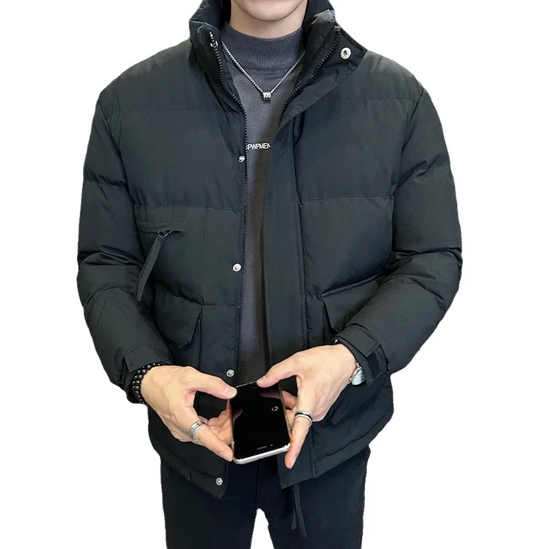 Men's Padded Jacket Thickened Stand Collar Warm Casual Coat_voghion.com