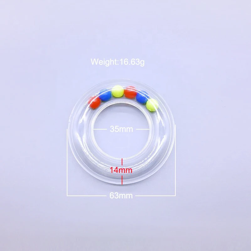 Clear Colorful Beads Insert Portable Infant Baby Toys Plastic Rattle Ring  Amigurumi Supplies Baby Plastic Rattle Ring