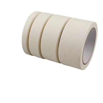 High-Temperature Resistant 3-Reusable Crepe Paper Masking Tape for Automotive Refinish No-Residual Spray Adhesive Paper Film