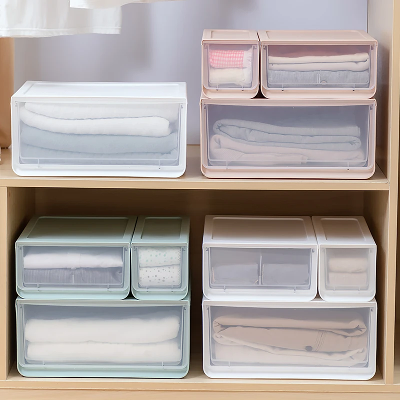Home Organizers Plastic Stackable Drawers Storage Box for Clothing Clothes Toys Sundries Organizer