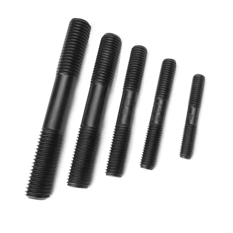 Fastener Double End Studs Threaded Rod Stud Bolt Threaded Bar Hdg Black