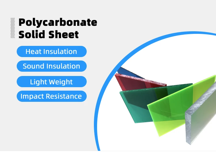 High Transmittance UV Coated Polycarbonate Solid Sheet with Customized Length for Skylight Roof and Carport
