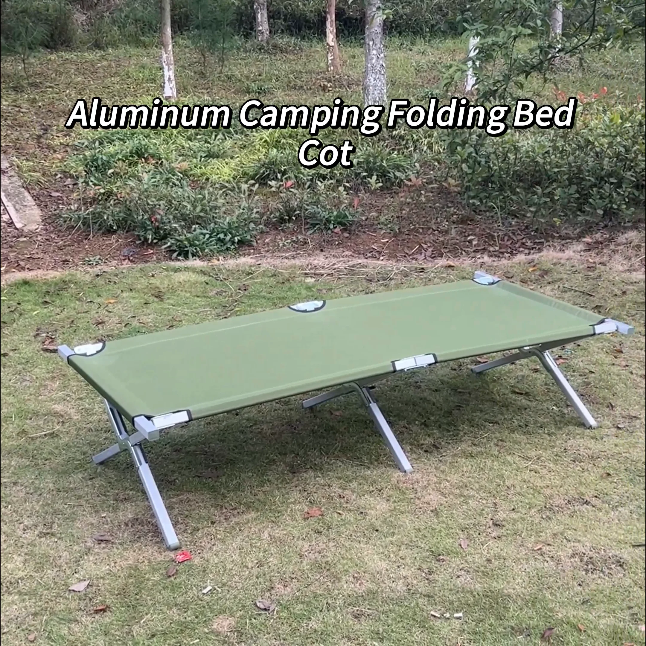 Outdoor Lightweight Folding Bunk Metal Beach Camp Bed Single Cots
