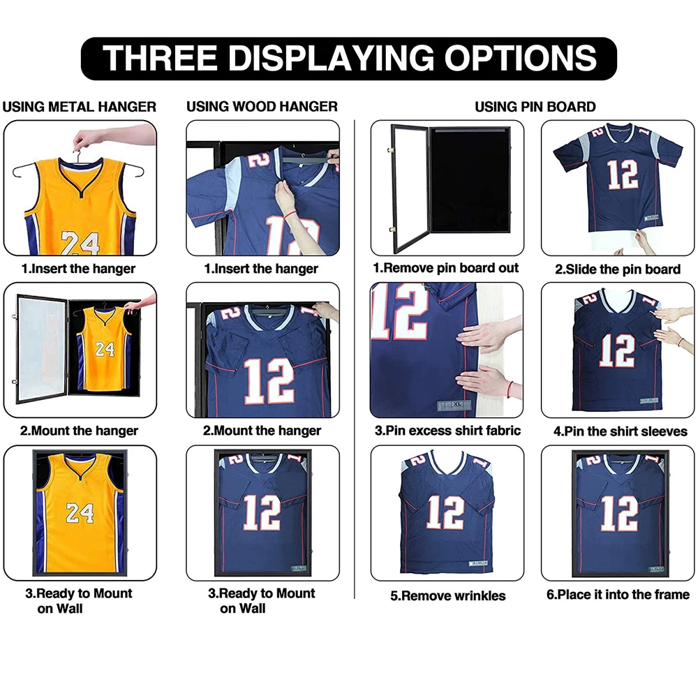 Jersey Frame Display Case Lockable Large Sport Jersey Shadow Box With
