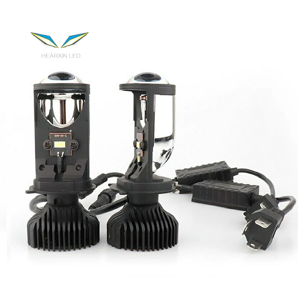 Cheap LED H4 9003 Automobile Headlight H4 hi-lo mini projector lens car  Styling headlight Bulbs 6000K 8000LM Focused Light Y6