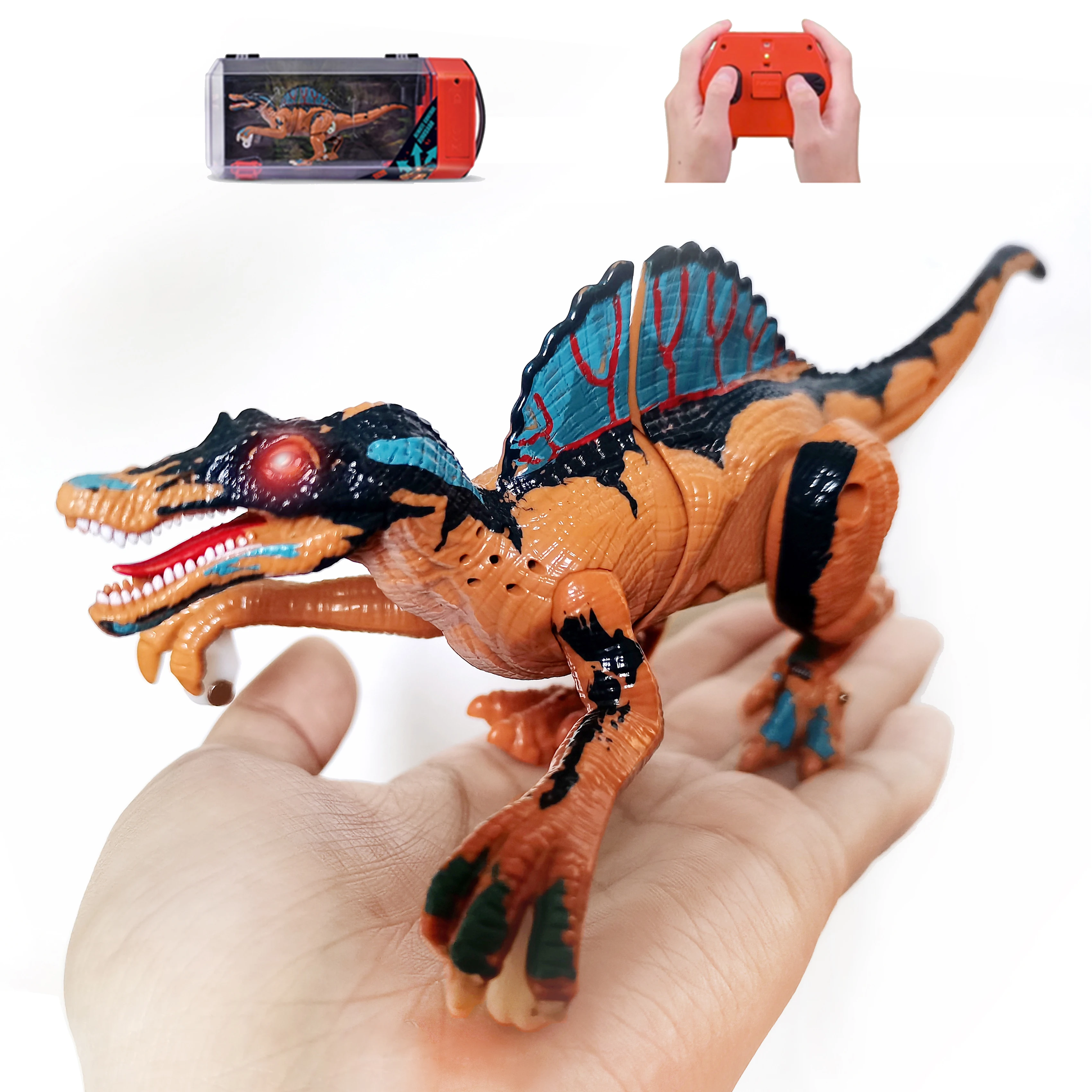 Mini RC Walking Simulation Velociraptor Spinosaurus Juguetes walking dinosaur