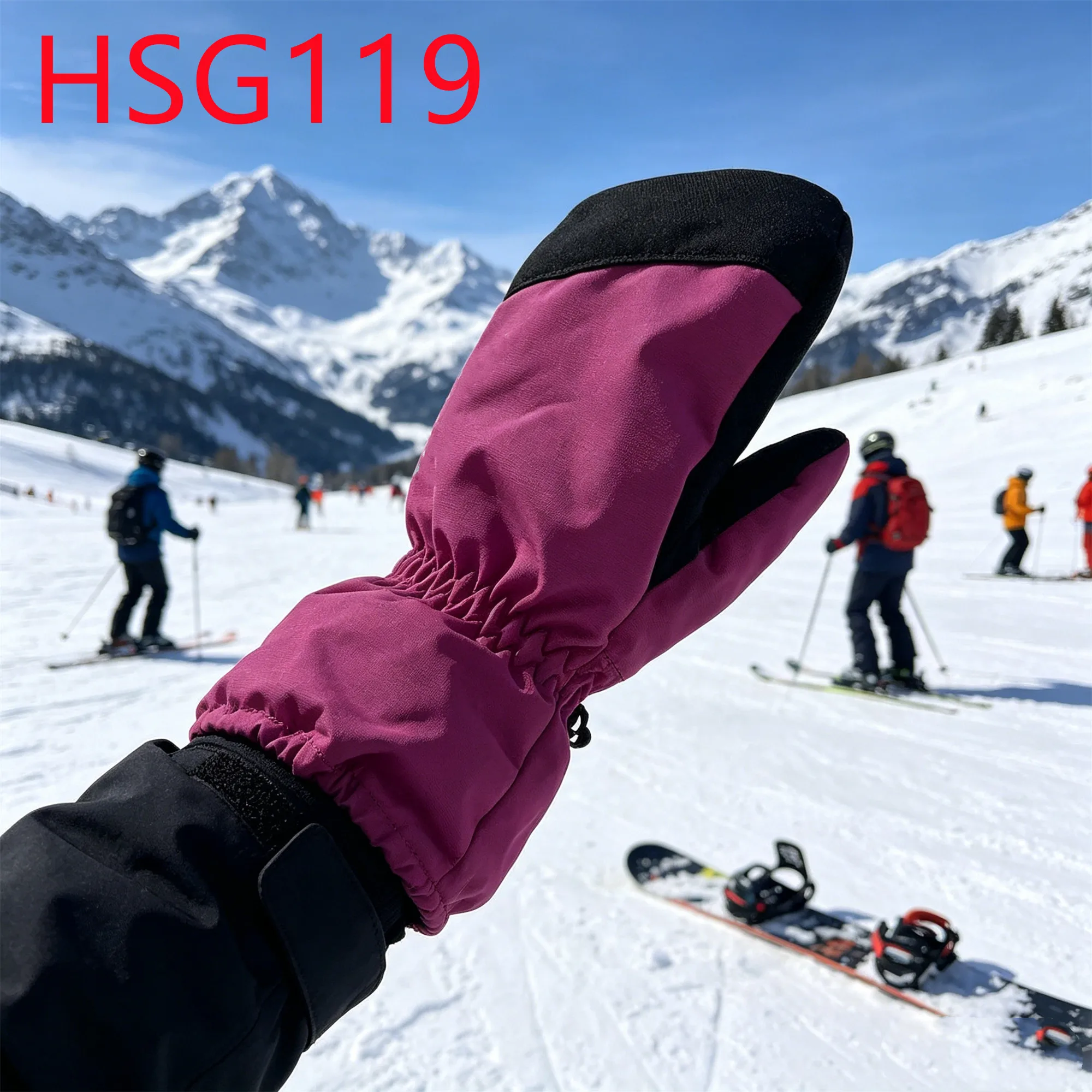 YYR,Snowy Conditions Warm yet Not Bulky Hua Singh Ski Gloves Cold Region Work Gust-proof Wrist Seal Design Winter Mittens HSG119