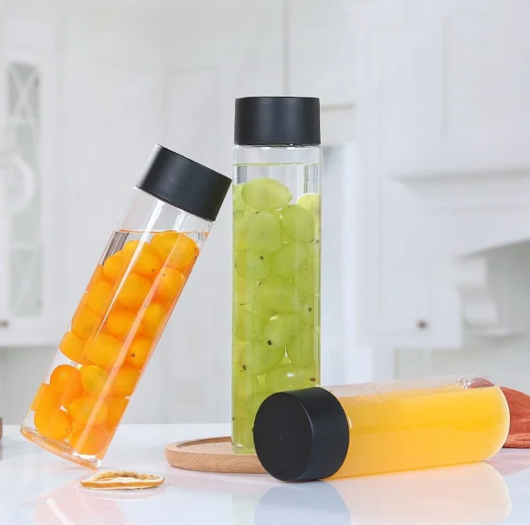 Высокое качество 400 мл 500 пластиковая цилиндрическая трубка бутылка с индивидуальным логотипом современный дизайн Безопасная Посудомоечная машина водный напиток кемпинг