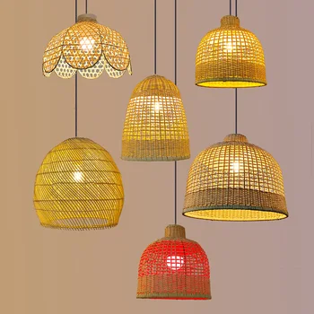Custom Lighting Accessories Pendant Covers Rattan Lampshades Bamboo Lamp Shade For Chandeliers