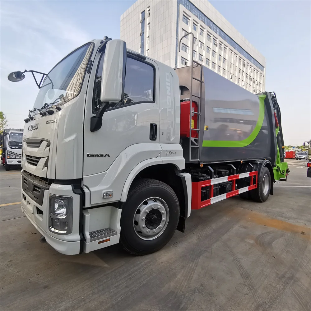 Oem Low Price Side Loading Tractores 4x2 Garbage Compactor Truck ISUZU  14M3  Garbage Truck