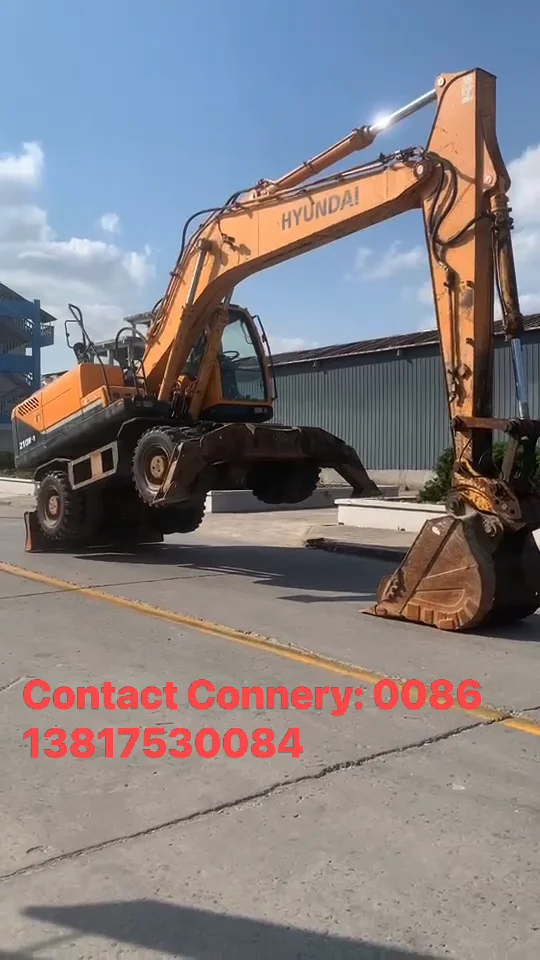 South Korea Excavator Used Hyundai 210w7 210w 9 Wheel Excavator For
