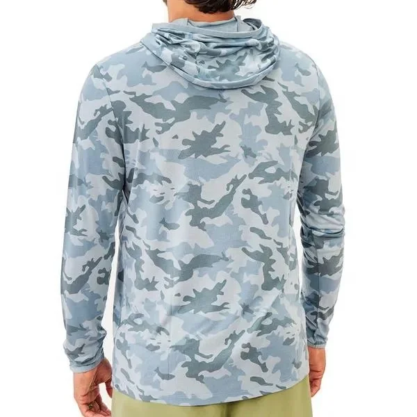 OEM High Quality Sublimation Printing Quick Dry Polyester Performance Fishing Hoodie UPF 50 Hooded Fishing Shirt