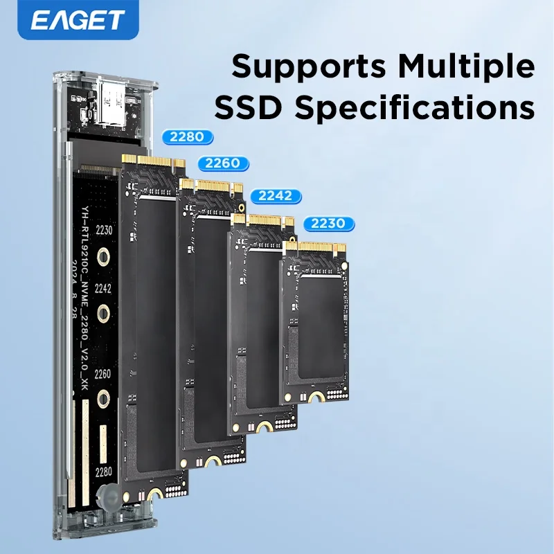EAGET SE150D-1 SSD Enclosure - 10gbps Portable M.2 SATA NVME Case