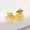 Giglio di vetro giallo dorato della valle fiore 12*11mm-1.2g