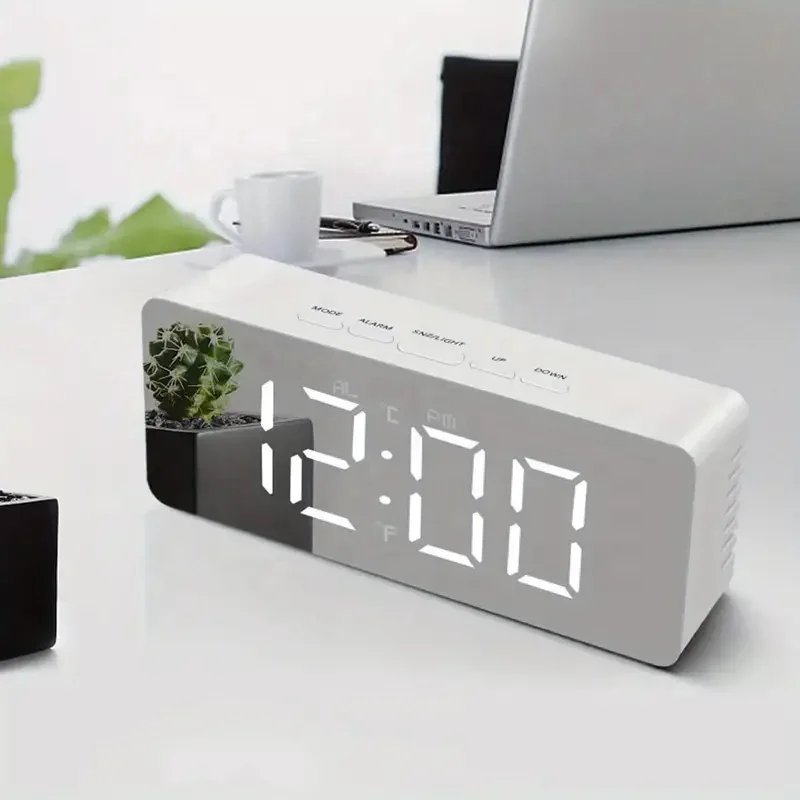 New Product High Quality Led Multi-function Digital Display Time Table Alarm Mirror Clocks Led Mirror Alarm Clock