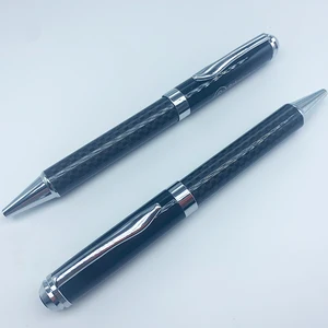 Hot Selling Luxury Carbon Fiber Metal Ball Pen with Custom Logo Office Supplies Business Promotion Twist Metal Ballpoint Pen