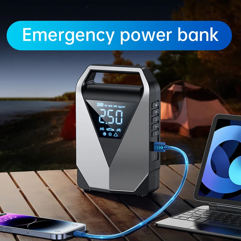 Peak 2000A Jump Starter with Air Compressor 150 Psi Portable Car Emergency Tools Tire Inflator Motorcycle Pump USB-C 12V
