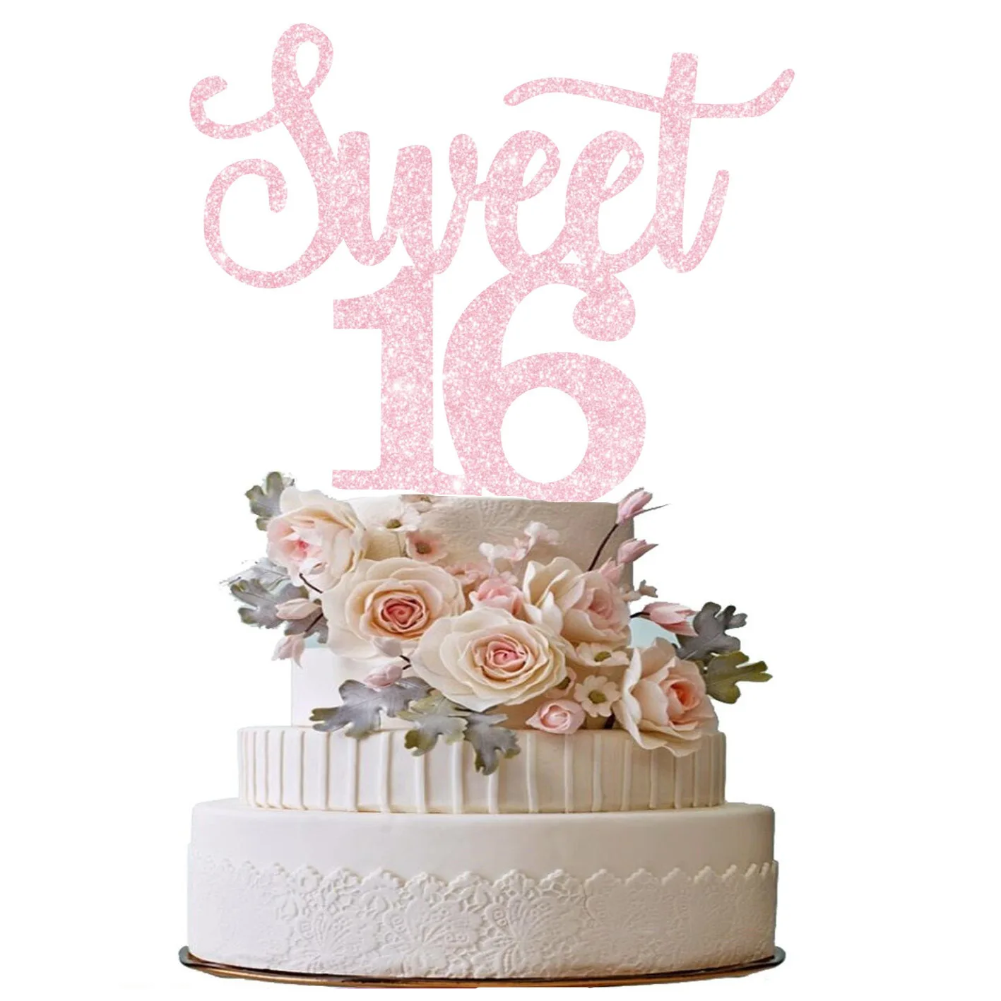 25-teilige Kuchendekoration Zum 16. Geburtstag – Sweet 16 Topper In Lila
