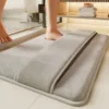 Tapis de salle de bain en mousse à mémoire de forme - Amélioré avec dossier, gris corail