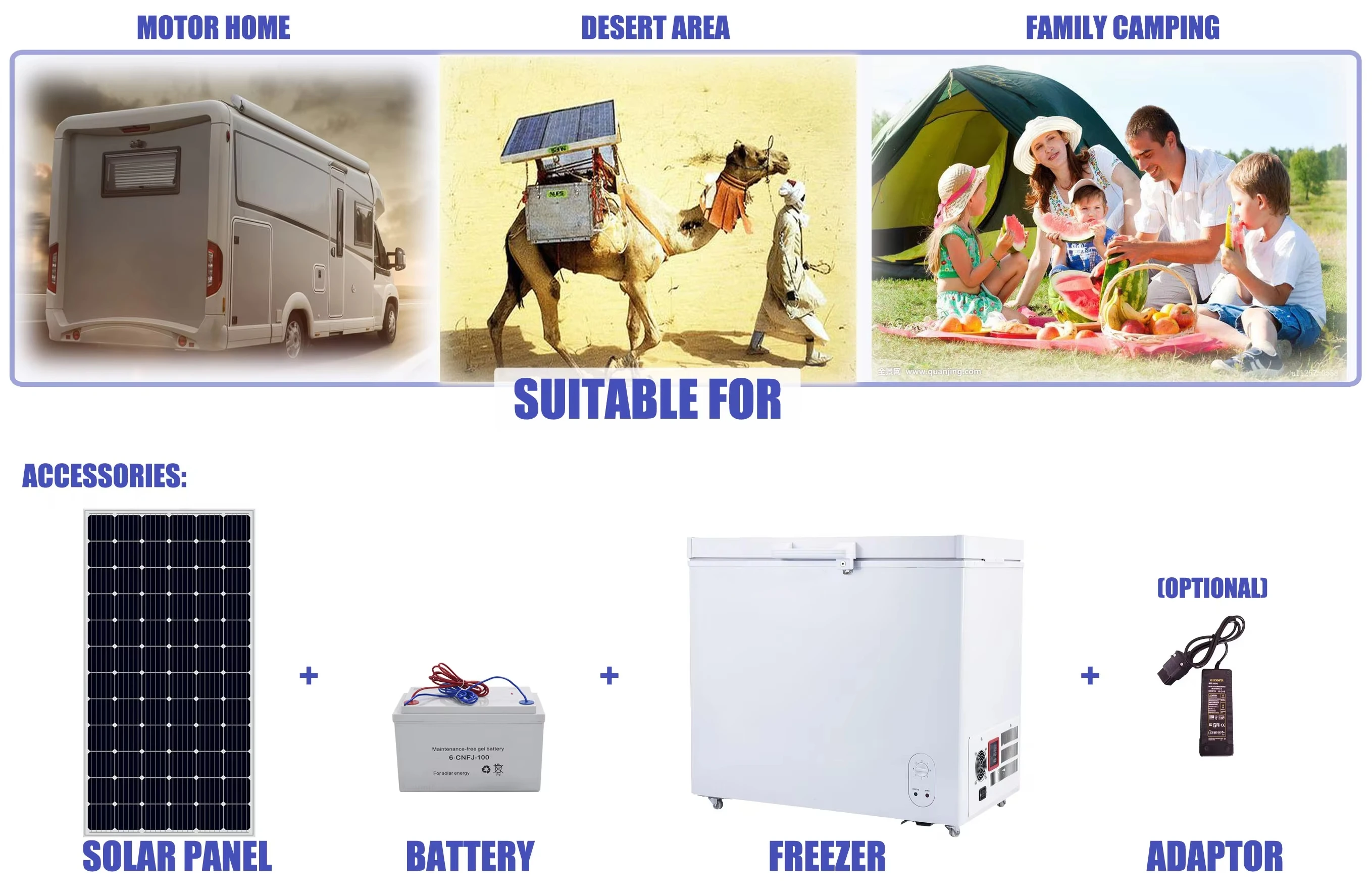 Solar Powered Refrigeration 108L Solar Freezer With Panel And Battery Preservation Machinery Cool Room Cold Storage manufacture