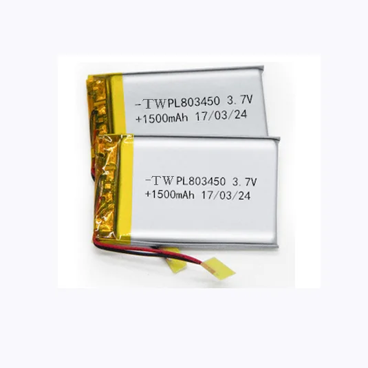 hot sell 803450 rechargeable battery lipo lithium polymer li-polymer battery 1500mah 3.7v