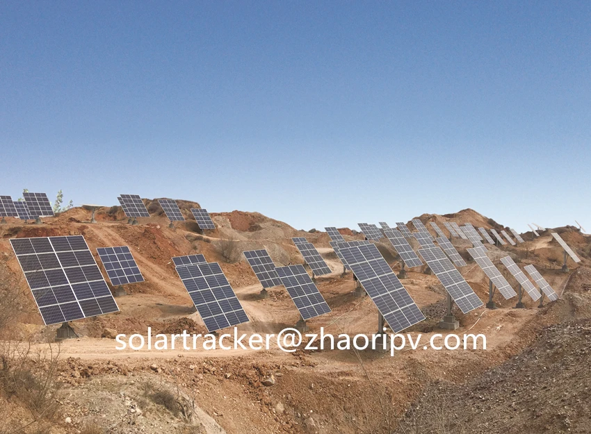 Регулируемый одноосевой Солнечный трекер с регулируемым углом высоты