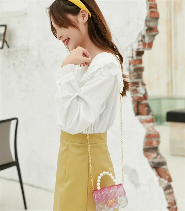 Mini Chain Strap Messenger Purses Fashion PVC Jelly Bags Women Handbags For Young Ladies