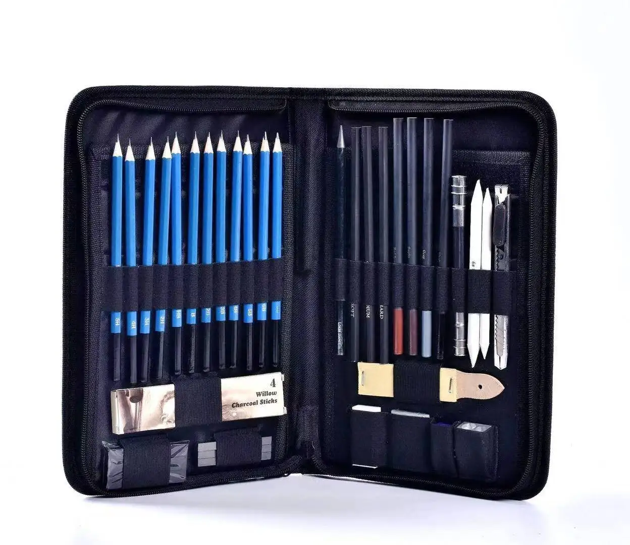 Drawing Pencils Set, 51 Pack Professional Sketch Pencil Set in Zipper Carry  Case, Art Supplies Drawing Set with Graphite Charcoal Sticks Tool Sketch